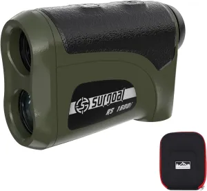 Laser Rangefinder – Golf & Hunting Range Finder with Slope, 6X Magnification, Flag Lock, Vertical/Horizontal Distance, Height Mode, Scan Mode, Waterproof Design with Carry Case