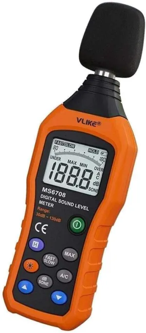 LCD Digital Audio Decibel Meter Sound Level Meter Noise Level Meter Sound Monitor dB Meter Noise Measurement Measuring 30 dB to 130 dB A/C Mode (Batteries Not Include)