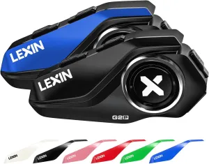 LEXIN G2P Motorcycle Helmet Bluetooth Headset, Group Intercom Communication Systems, FM Radio/ 6 Shells/Universal Pairing/Private Talk/Noise Cancellation, Fit for Snowmobile/ATV, 2 Pack
