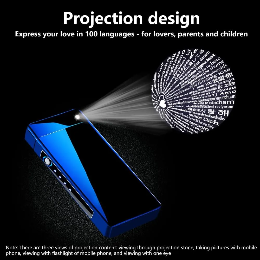 Lighters Electric Lighters Rechargeable Flameless Windproof Plasma Lighter Butane Free Lighters with High Capacity Battery,Lighters for Candle(Blue)