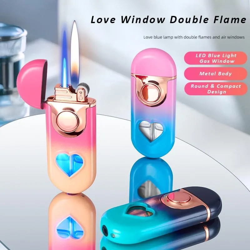 Lighters Jet Torch Cigar Lighter Butane Fuel Refillable Soft/Jet Flame Switchable Cigarette Lighter with Visible Gas Window Unique Gift for Tobacco Pipe & Cigar (Blue Pink Gradient)