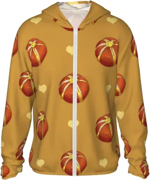 Lightweight UV Protection Sun Jacket, Buttered Bread Print Sportswear Hooded Sunblock Shirt for Outdoor