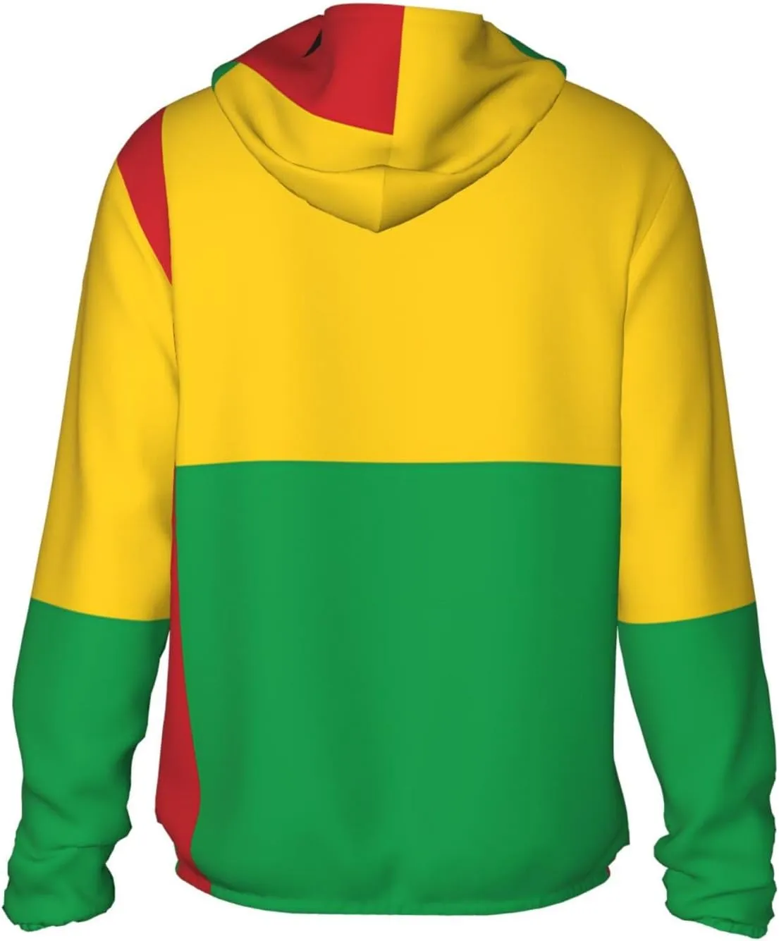 Lightweight UV Protection Sun Jacket, Flag of Guinea-Bissau Print Sportswear Hooded Sunblock Shirt for Outdoor