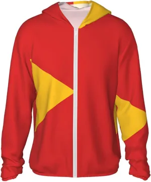 Lightweight UV Protection Sun Jacket, Flag of Timor-Leste Print Sportswear Hooded Sunblock Shirt for Outdoor