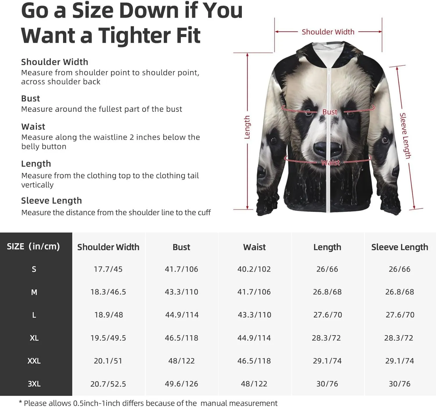 Lightweight UV Protection Sun Jacket, Panda in the water Print Sportswear Hooded Sunblock Shirt for Outdoor