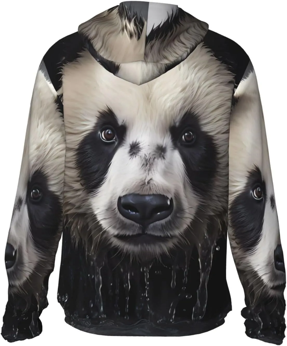 Lightweight UV Protection Sun Jacket, Panda in the water Print Sportswear Hooded Sunblock Shirt for Outdoor