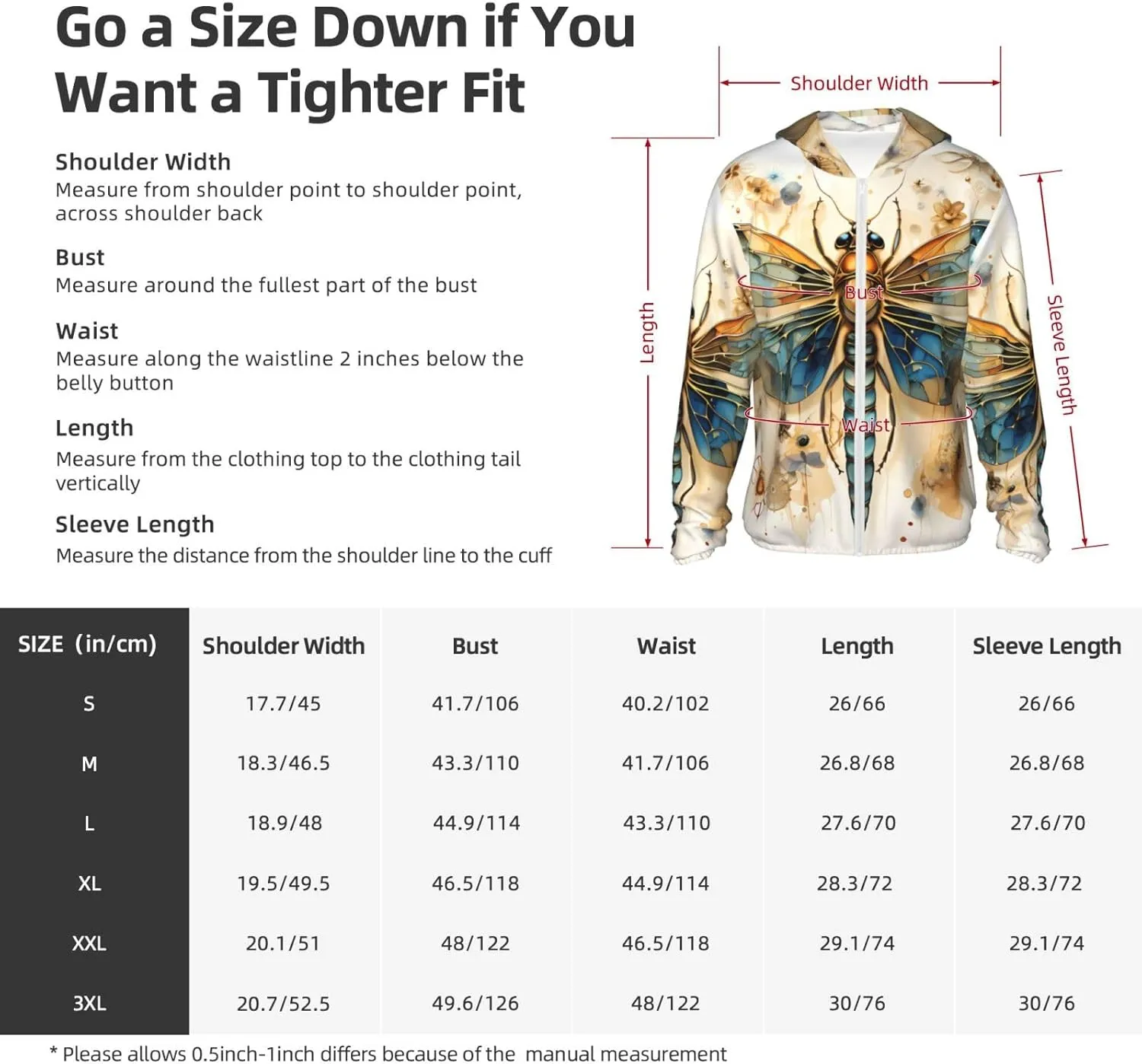 Lightweight UV Protection Sun Jacket, Vivid golden dragonfly Print Sportswear Hooded Sunblock Shirt for Outdoor