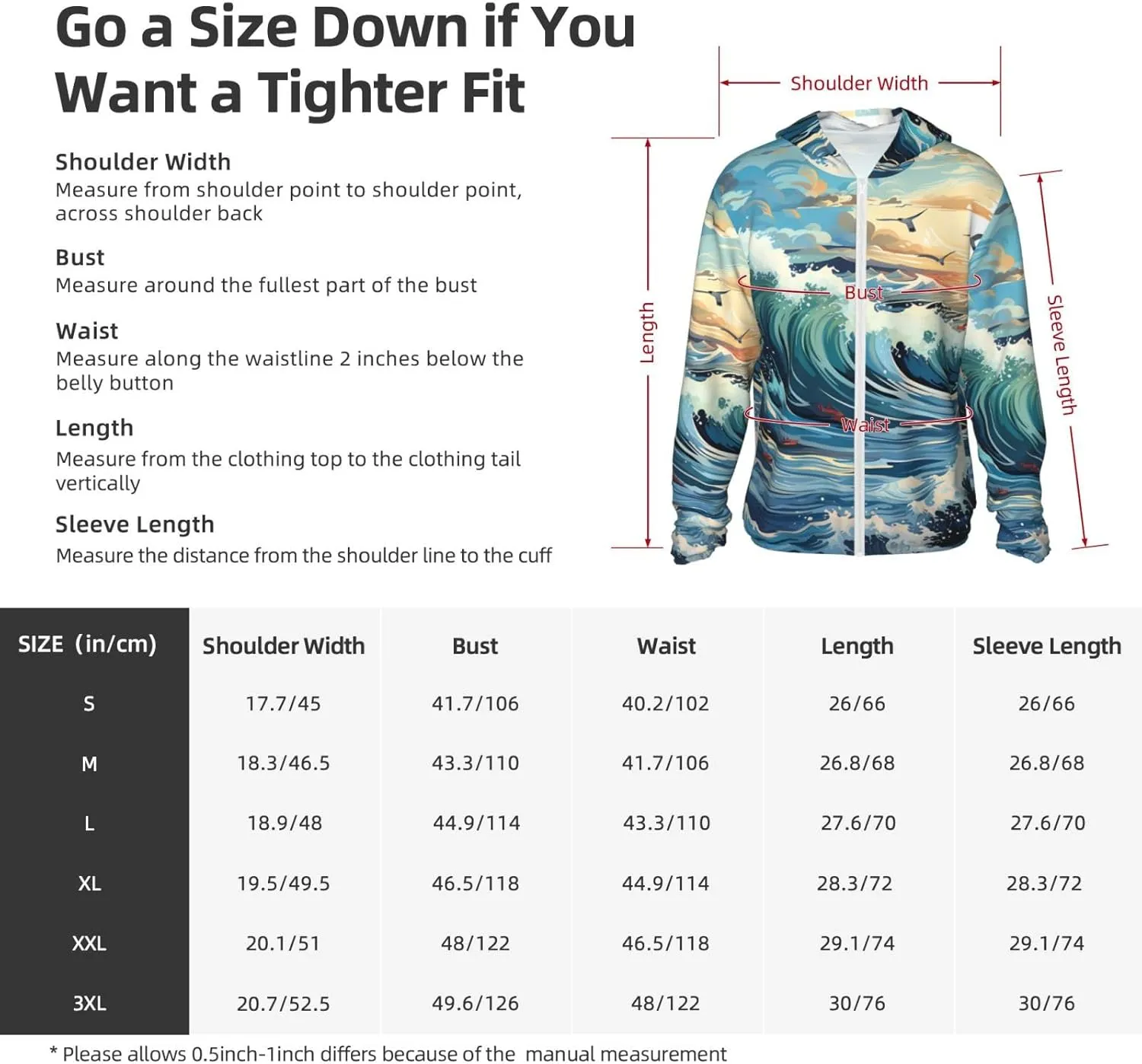 Lightweight UV Protection Sun Jacket, Wave Sailboat Seagull Print Sportswear Hooded Sunblock Shirt for Outdoor