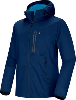 Little Donkey Andy Men's Lightweight Hooded Softshell Jacket for Running Travel Hiking, Windproof Outerwear, Water Repellent