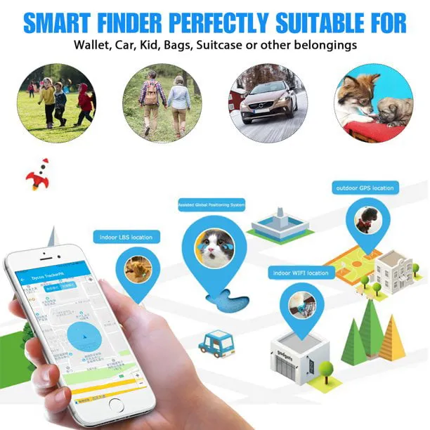 LNGOOR 4Pcs Anti-Lost tracker, GPS Pro trackr, Wireless Bluetooth 4.0 tracking ,Wallet Keys Pet Finder, find my keys