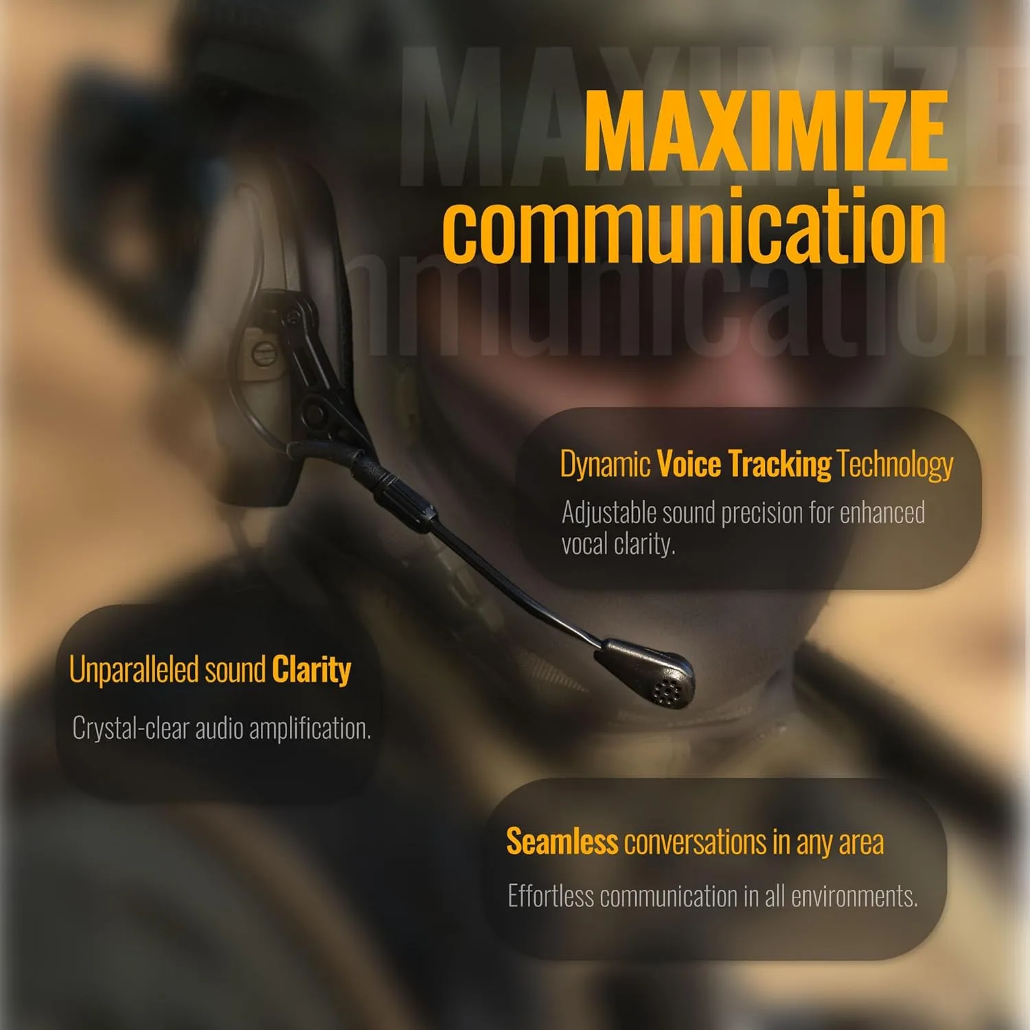 M32 PLUS Tactical Headset for Helmet - Noise Canceling Headphones with mic for Shooting & Hunting Earmuffs, Nato TP120 Jacket, Coyote