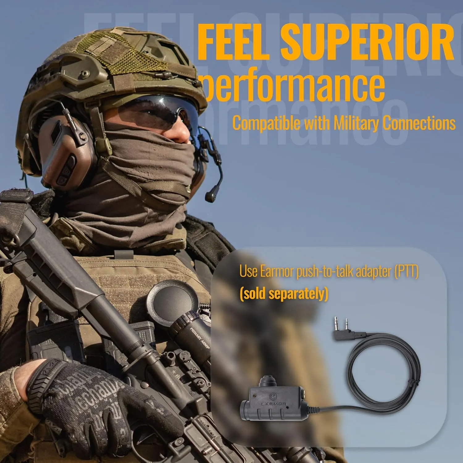 M32 PLUS Tactical Headset for Helmet - Noise Canceling Headphones with mic for Shooting & Hunting Earmuffs, Nato TP120 Jacket, Coyote