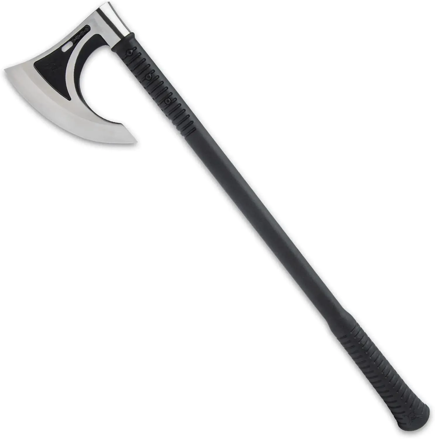 M48 Viking Axe & Sheath | Bearded Blade | 3Cr13 Cast Stainless Steel Axe Head | Modern Tactical Design | TPU Sheath | Deeply Ridged Handle