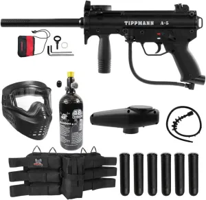 Maddog Tippmann A-5 Titanium Paintball Gun Marker Starter Package - Black