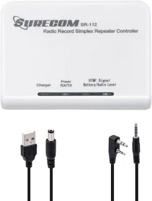 Mcbazel Surecom SR-112 Cross Band Radio Simplex Repeater Controller with K Plug 46-K Cable for Kenwood PUXING WOUXUN QUANSHENG