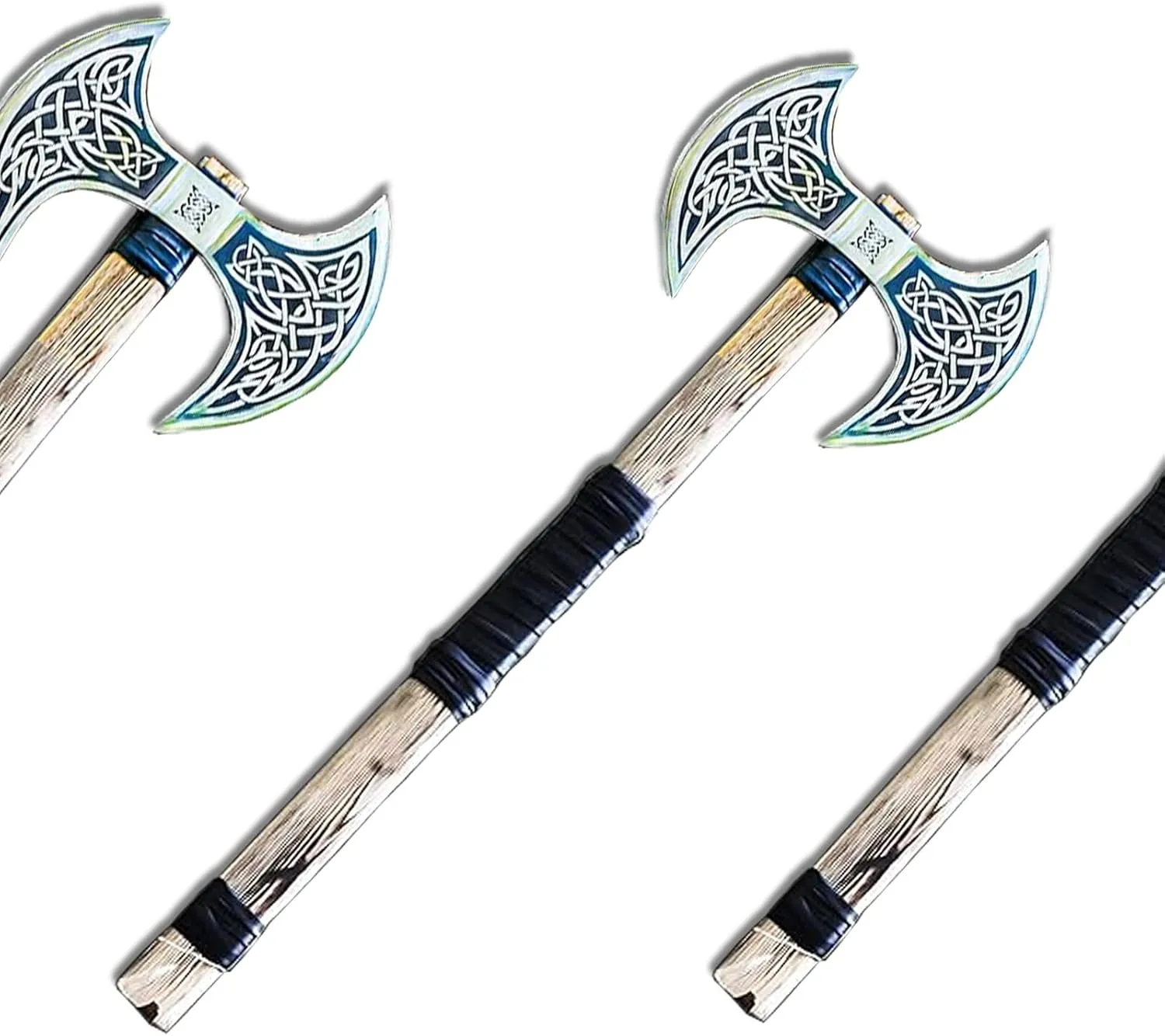 Medieval Double Headed Axe, Carbon Steel Viking Axe with Ash Wood Handle, Viking Double Bit Axe with Sheath, Double Sided Axe, Double Edge Axe, Double Head Axe for Camping
