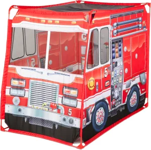 Melissa & Doug Fire Truck Play Tent Role Play Firefighter Tent, Fire Truck for Kids Ages 3 