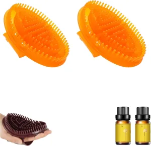 Meridian Brush,Meridian Brush Massage Body,Whole Body Relaxation Massage Comb for Body and Leg Relaxation, Soothing Muscles to Relieve Fatigue (A 2pcs with Essential Oil)