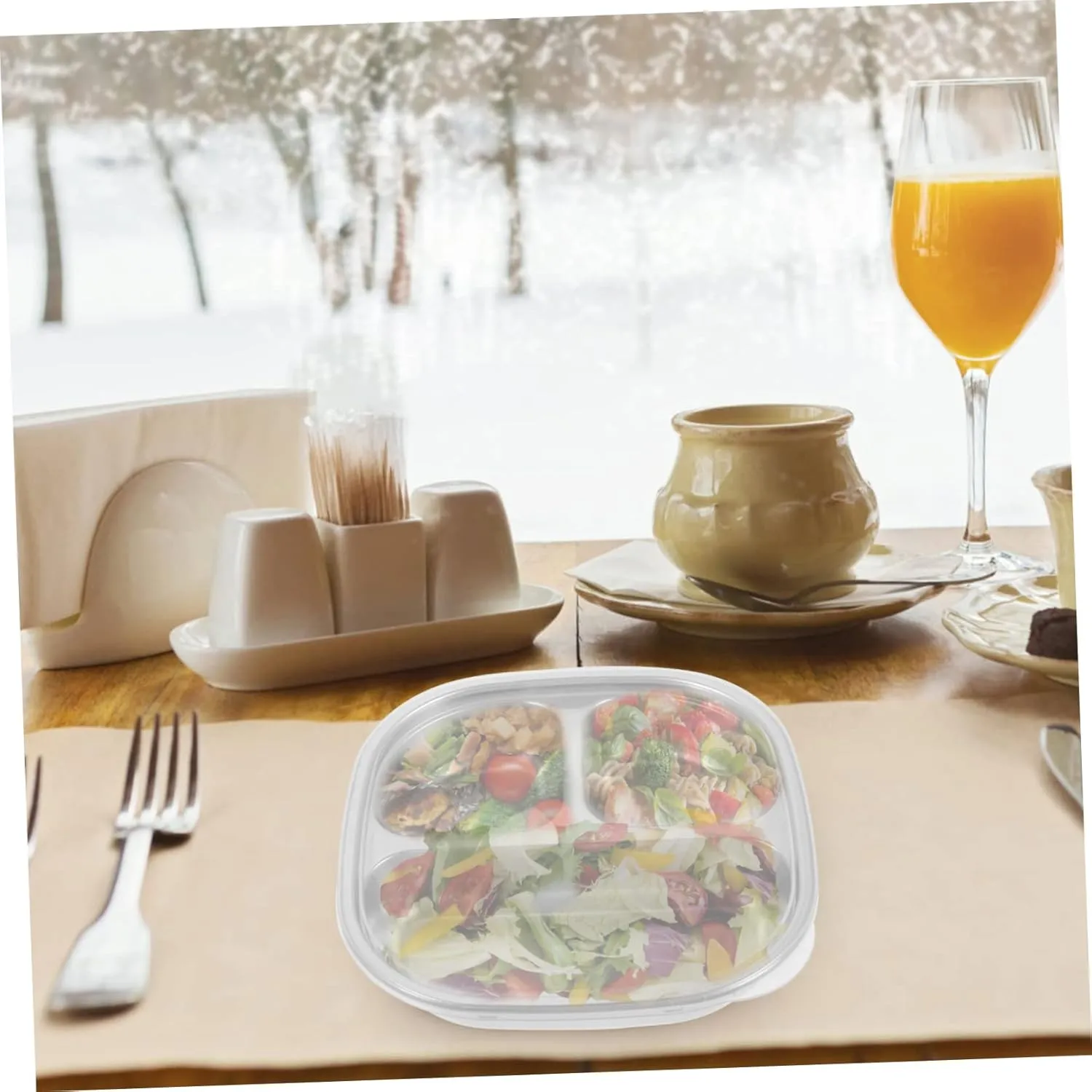 Mikinona Stainless Steel Divided Tray Food Grade Three-section Plate for Boys and Girls Camping and Outdoor Dining Easy to Clean Reusable Dishwasher Safe for Lunch and Dinner
