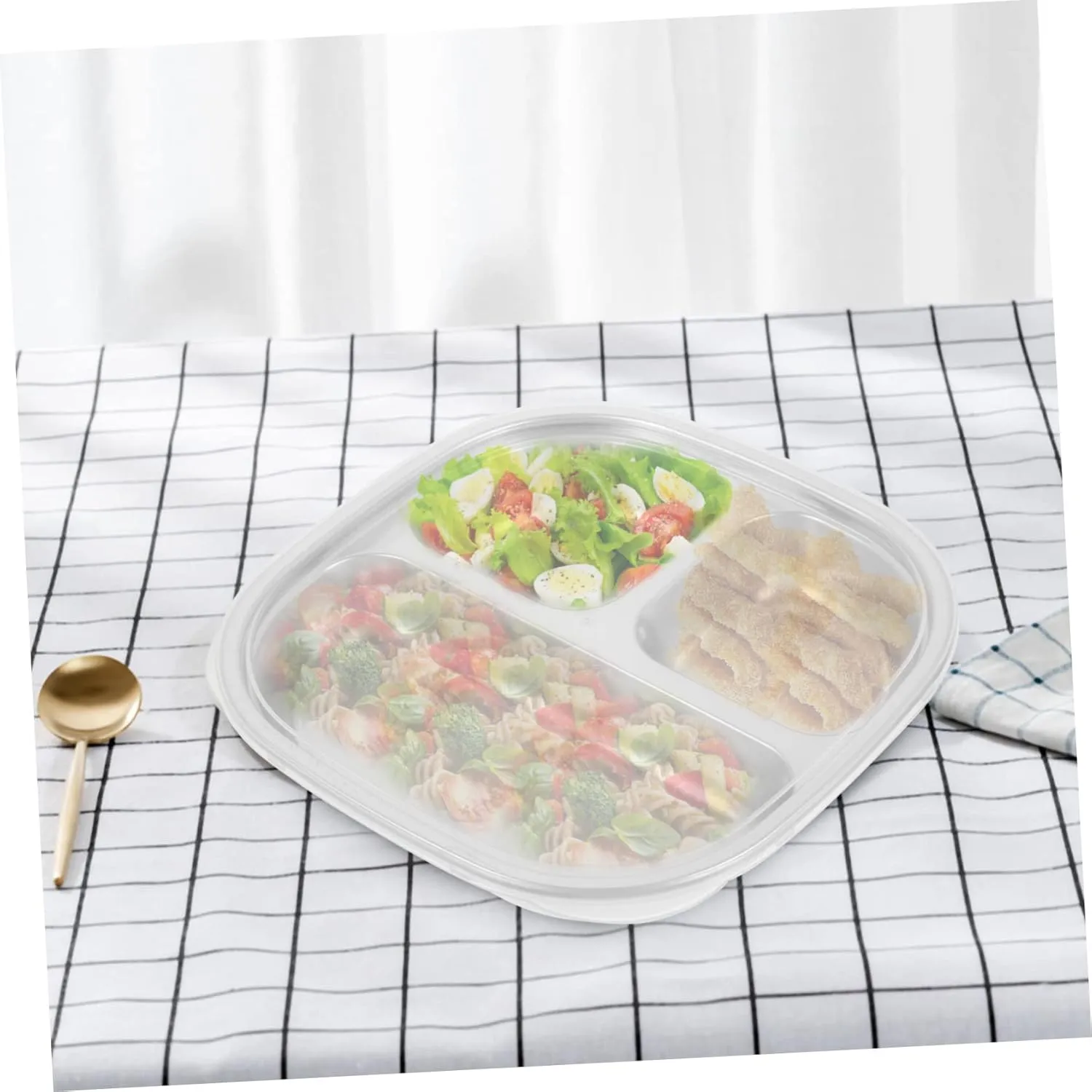 Mikinona Stainless Steel Divided Tray Food Grade Three-section Plate for Boys and Girls Camping and Outdoor Dining Easy to Clean Reusable Dishwasher Safe for Lunch and Dinner
