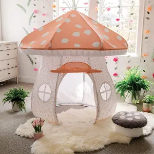 MindWare Mushroom Playhouse Tent – Kids Indoor Tent, Reading Corner, Kids Playroom or Classroom Furniture – Gnomes and Fairy Toddler Playhouse & Sleepover Tent - Over 5 Feet Tall – Ages 3 