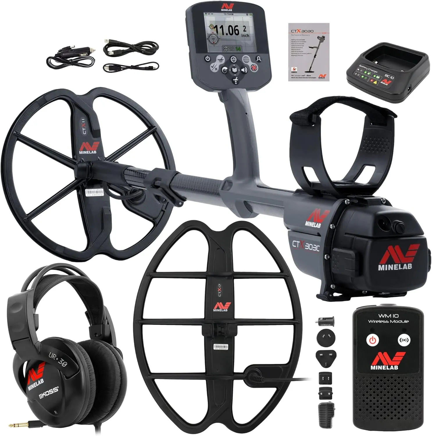 Minelab CTX 3030 Waterproof Metal Detector with Minelab 17" DD Elliptical Smart Coil