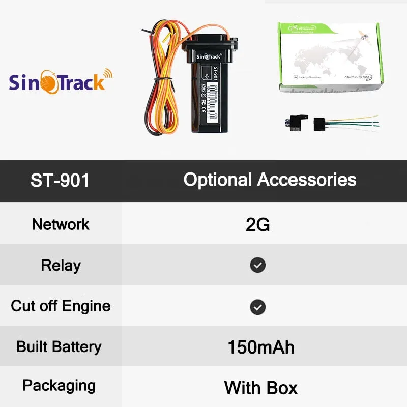 Mini Waterproof Builtin Battery GSM GPS tracker ST-901 for Car motorcycle vehicle tracking device with online tracking software
