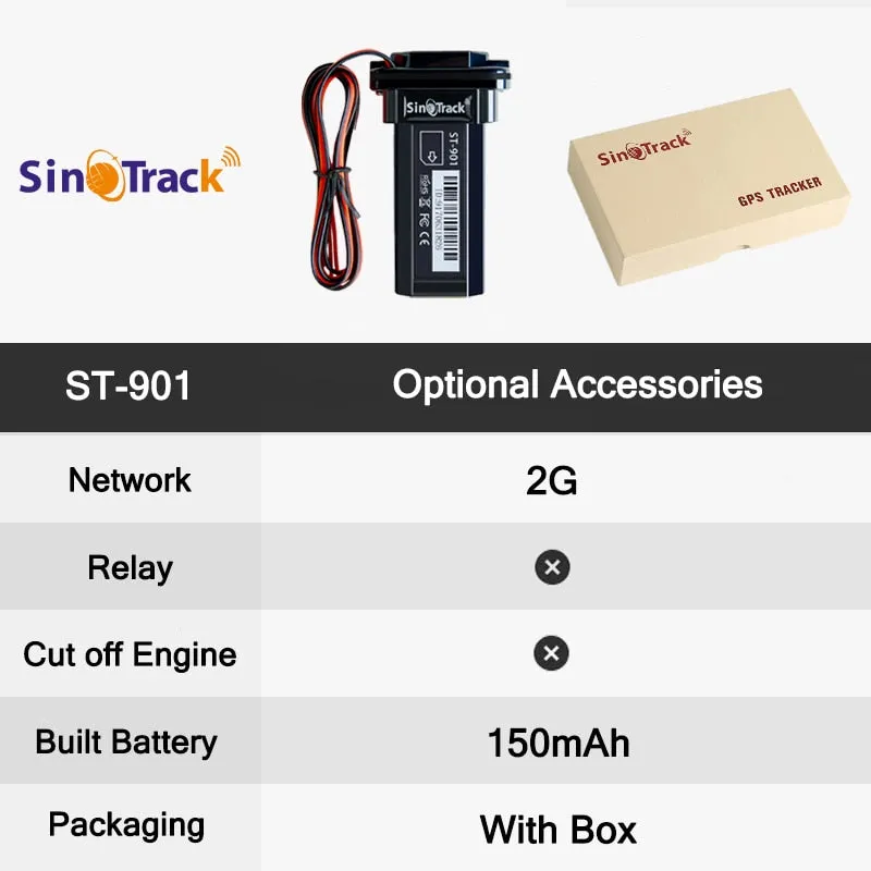 Mini Waterproof Builtin Battery GSM GPS tracker ST-901 for Car motorcycle vehicle tracking device with online tracking software