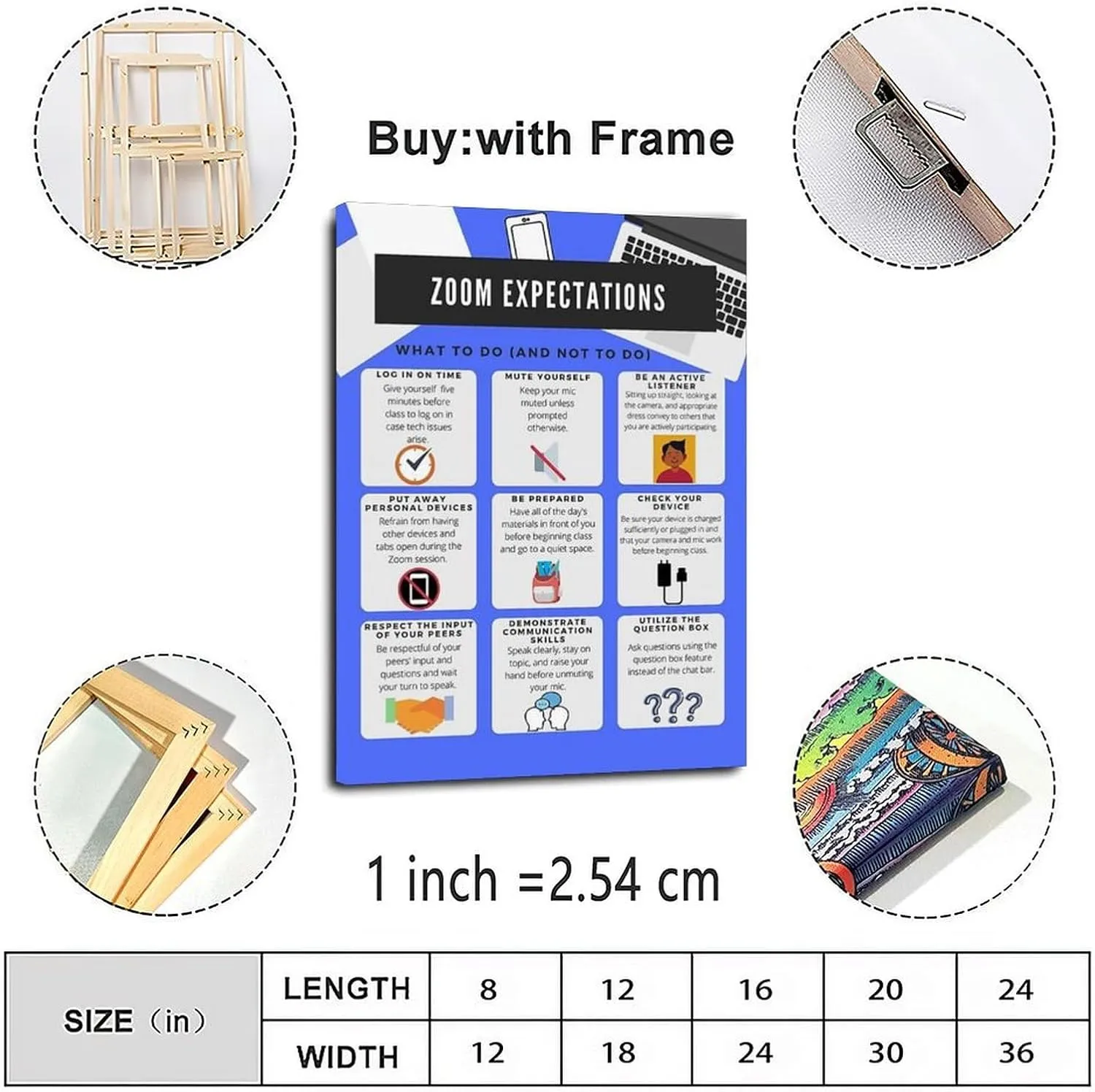 MJFHERQ Zoom Expectations Poster Canvas Painting Wall Art Poster for Bedroom Living Room Decor 16x24inch(40x60cm)