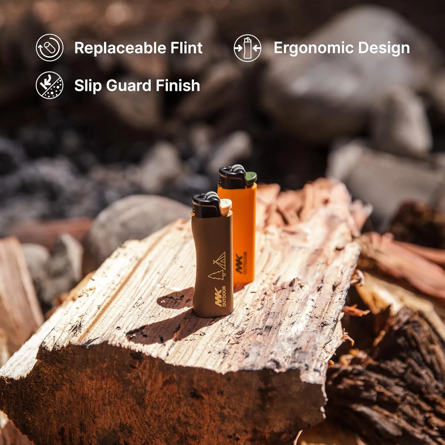 MK Lighter 9G Flint Strike Refillable Lighters, BBQ Lighters, Classic Pocket Lighters. (Outdoor Series)