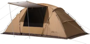 MOBI GARDEN Tent 4-Person-Family Tents, Two Bedroom Design with Large Space Tent, Waterproof PU3000MM, Easy Quick Set-Up, Durable Weatherproof Camping Tent, Sand