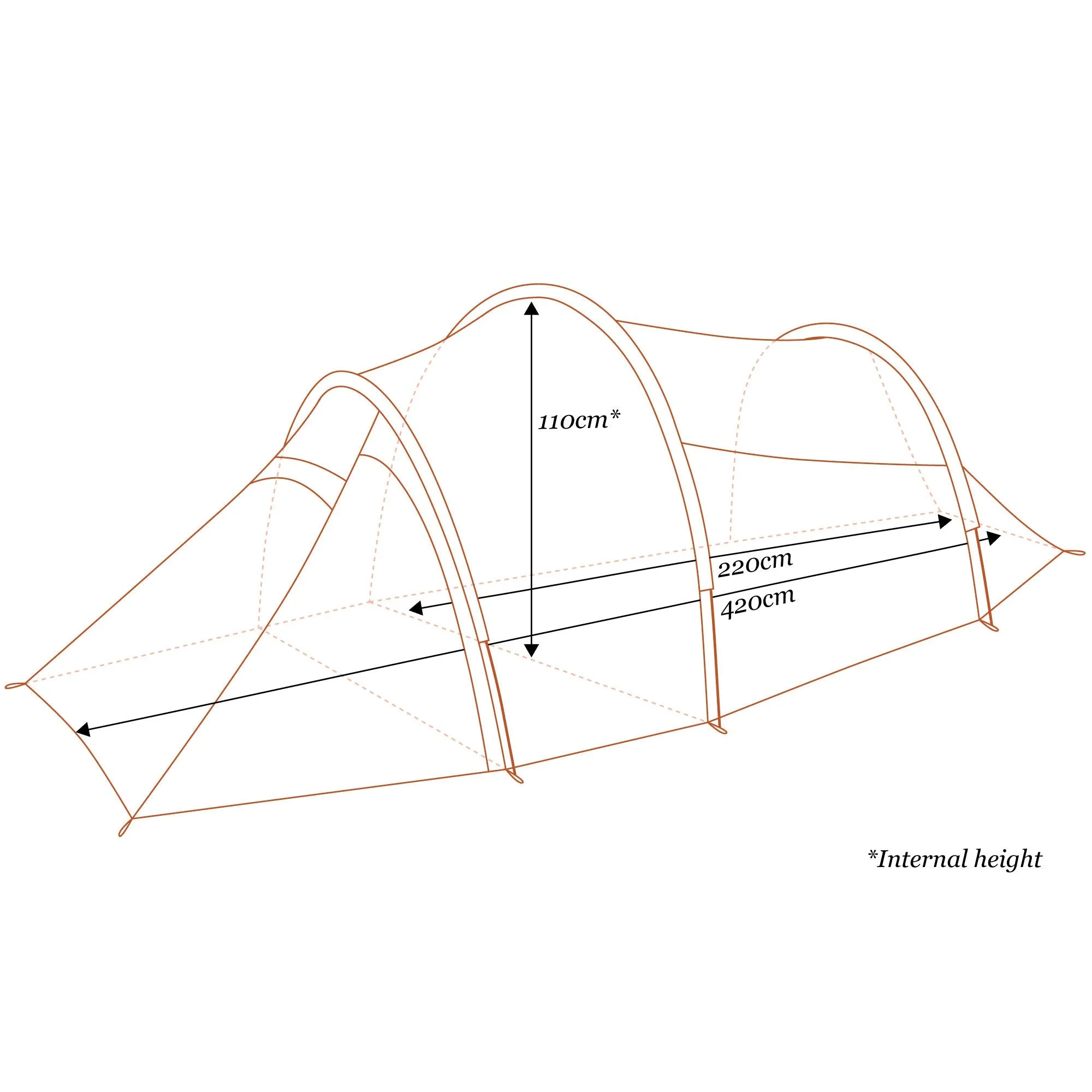 Mont Supercell EX Tunnel Tent Turmeric