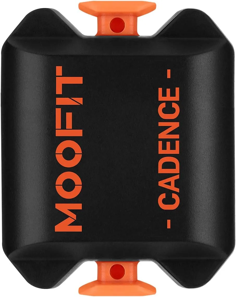 moofit Cadence Speed Sensor, Bluetooth & ANT  Wireless RPM Cycling Spin Bike Cadence Sensor for Wahoo/Coosporide/Rouvy/Peloton, IP67 Waterproof, Orange