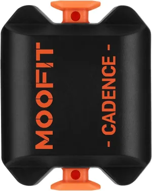 moofit Cadence Speed Sensor, Bluetooth & ANT  Wireless RPM Cycling Spin Bike Cadence Sensor for Wahoo/Coosporide/Rouvy/Peloton, IP67 Waterproof, Orange