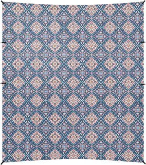 Moroccan Style Floral Patterns Foldable Beach Cabana UPF50  Protection Waterproof Portable Sun Shelter Includes Sand Shovel, Sandbags, Stability Poles for Camping, Picnics, Backyard & Fishing