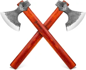 NedFoss 16" Champion Throwing Axe Set, 2 Pack Throwing Axes and Tomahawks with 1065 High Carbon Steel & Wooden Handle, Perfect for Axe Throwing Game, Recreation, Cabin Dector, Gift for Men