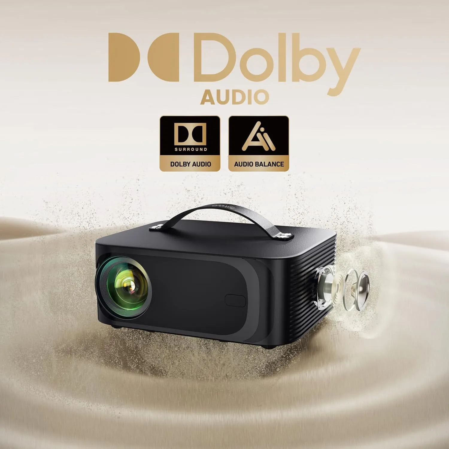 [Netflix-Licensed/1200 ANSI/Auto Focus]Outdoor-Projector-4K with Wifi6 and Bluetooth, Smart TV OS & DoIby, Portable Projector with Netflix/YouTube/PrimeVideo, ONOAYO 1080P Proyector with 300 ''Display