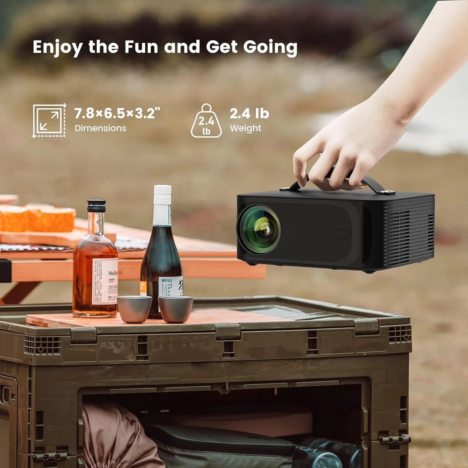 [Netflix-Licensed/1200 ANSI/Auto Focus]Outdoor-Projector-4K with Wifi6 and Bluetooth, Smart TV OS & DoIby, Portable Projector with Netflix/YouTube/PrimeVideo, ONOAYO 1080P Proyector with 300 ''Display