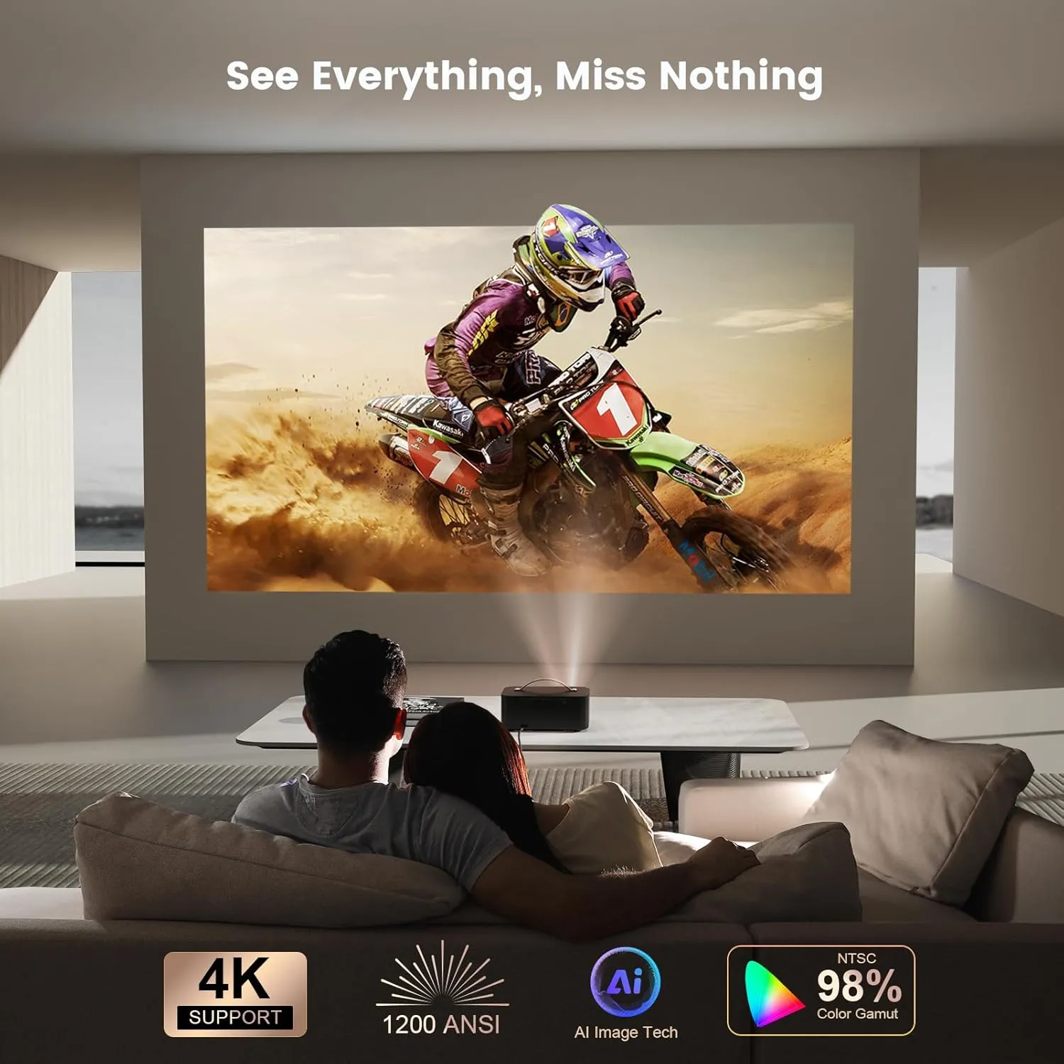 [Netflix-Licensed/1200 ANSI/Auto Focus]Outdoor-Projector-4K with Wifi6 and Bluetooth, Smart TV OS & DoIby, Portable Projector with Netflix/YouTube/PrimeVideo, ONOAYO 1080P Proyector with 300 ''Display