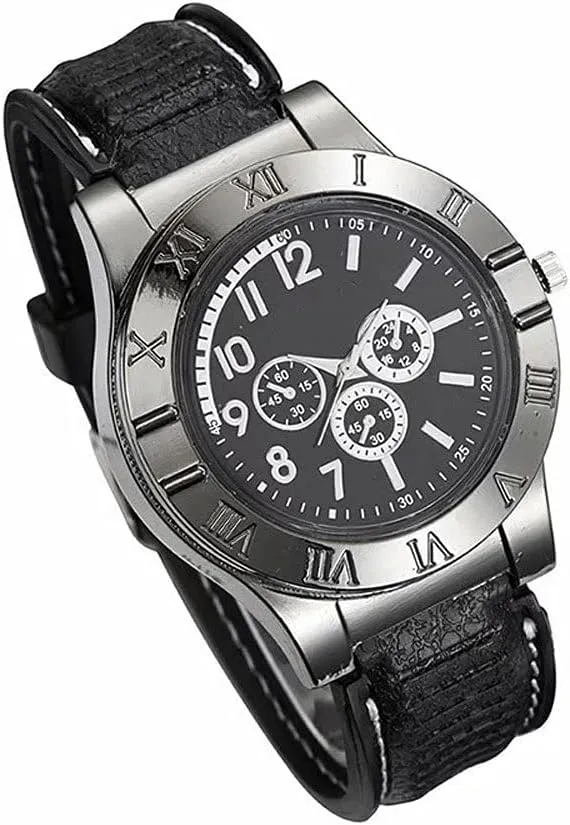 New Military USB Lighter Watch Men's Casual Wristwatches with Windproof Flameless Cigarette Cigar Lighter
