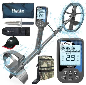 Nokta Double Score Metal Detector Kit Promotion Accessory Pack (Digger,Carrying Case,Cap) for Adults Professional Fully Waterproof Rechargeable Multi-Frequency Detectors for Treasure Hunting
