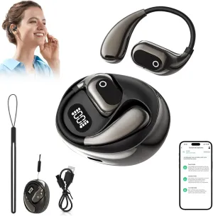 Openair 5 OWS Translation Wireless Bluetooth Earphones, Translation Headphones, 3-in-1 Open Air Traductor, Language Translator Earbuds Real-Time with 138 Languages fit iOS & Android (Black)