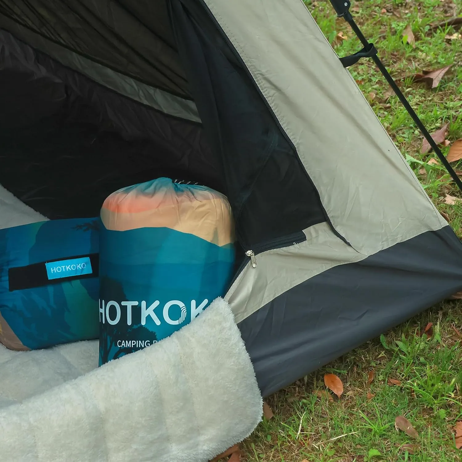 Outdoor Camping Blanket,Warm Thick Camp Blankets with Sherpa Lining Soft Fleece Camping Blanket Puffy Camping Quilt for Cold Weather Traveling, Stadium, Hiking, Picnics
