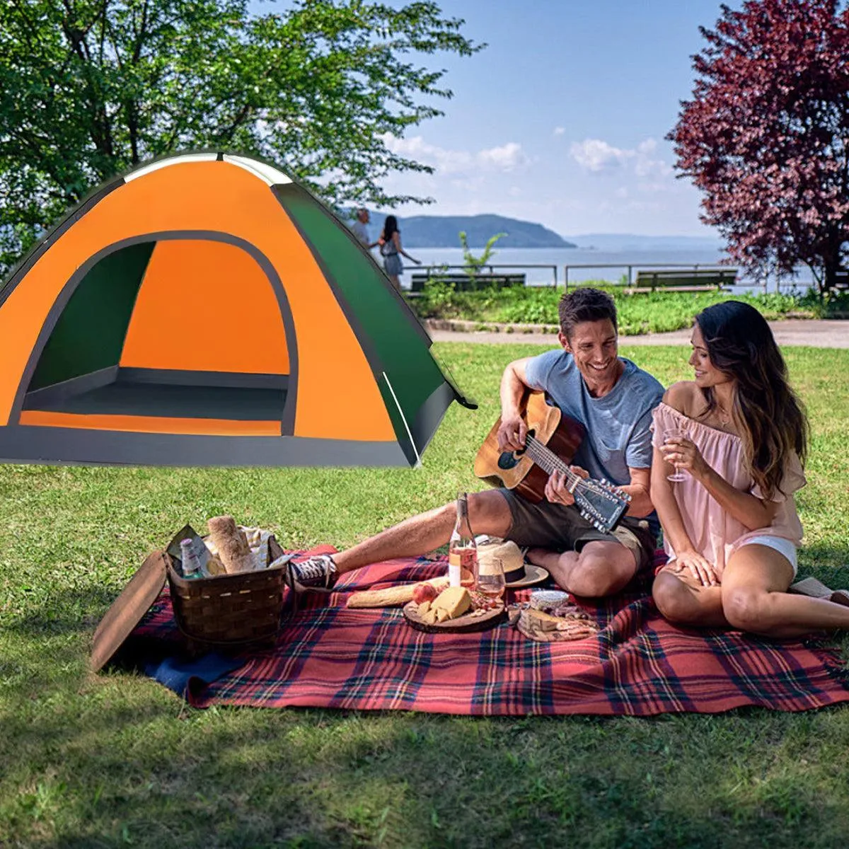 Outdoor Camping Tent Portable Sun Protection Lightweight Quick Setup Shelter