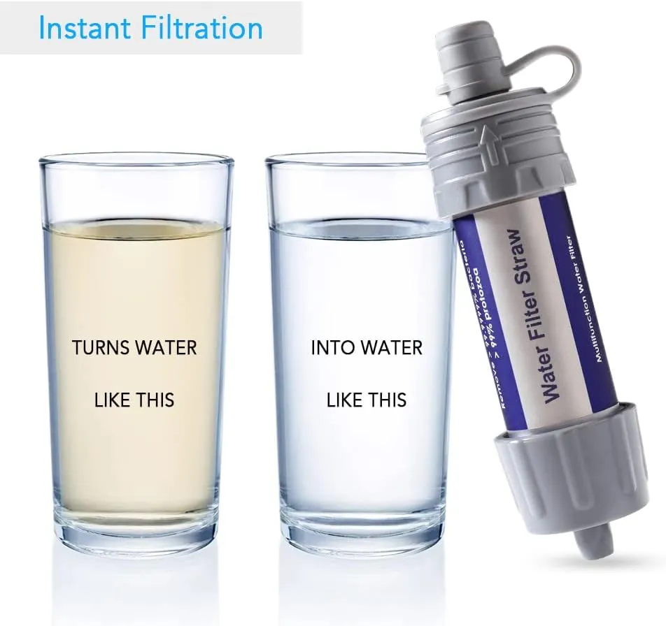 Outdoor Filter St Filtration System for Emergency Preparedn Camping Traveling Backpacking, Grey