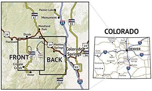 Outdoor Trail Maps Pikes Peak and Colorado Springs - Topographic Hiking Map (2020)