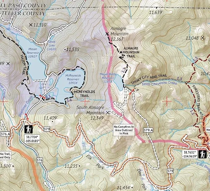 Outdoor Trail Maps Pikes Peak and Colorado Springs - Topographic Hiking Map (2020)