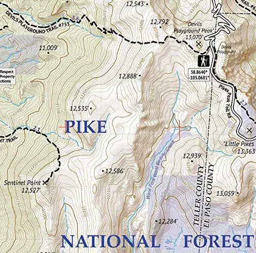 Outdoor Trail Maps Pikes Peak and Colorado Springs - Topographic Hiking Map (2020)