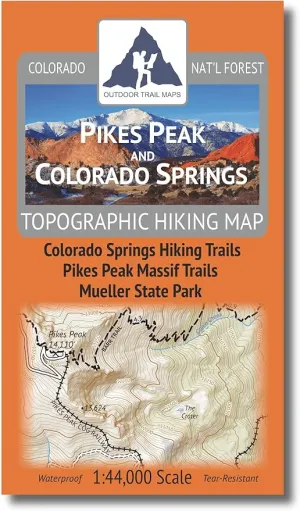 Outdoor Trail Maps Pikes Peak and Colorado Springs - Topographic Hiking Map (2020)