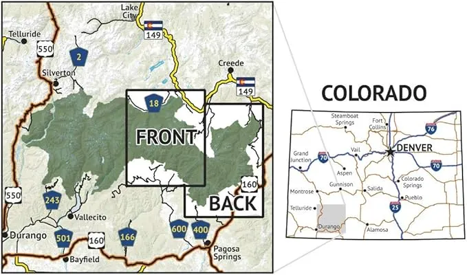 Outdoor Trail Maps Weminuche Wilderness East - Colorado Topographic Hiking Map (2019)